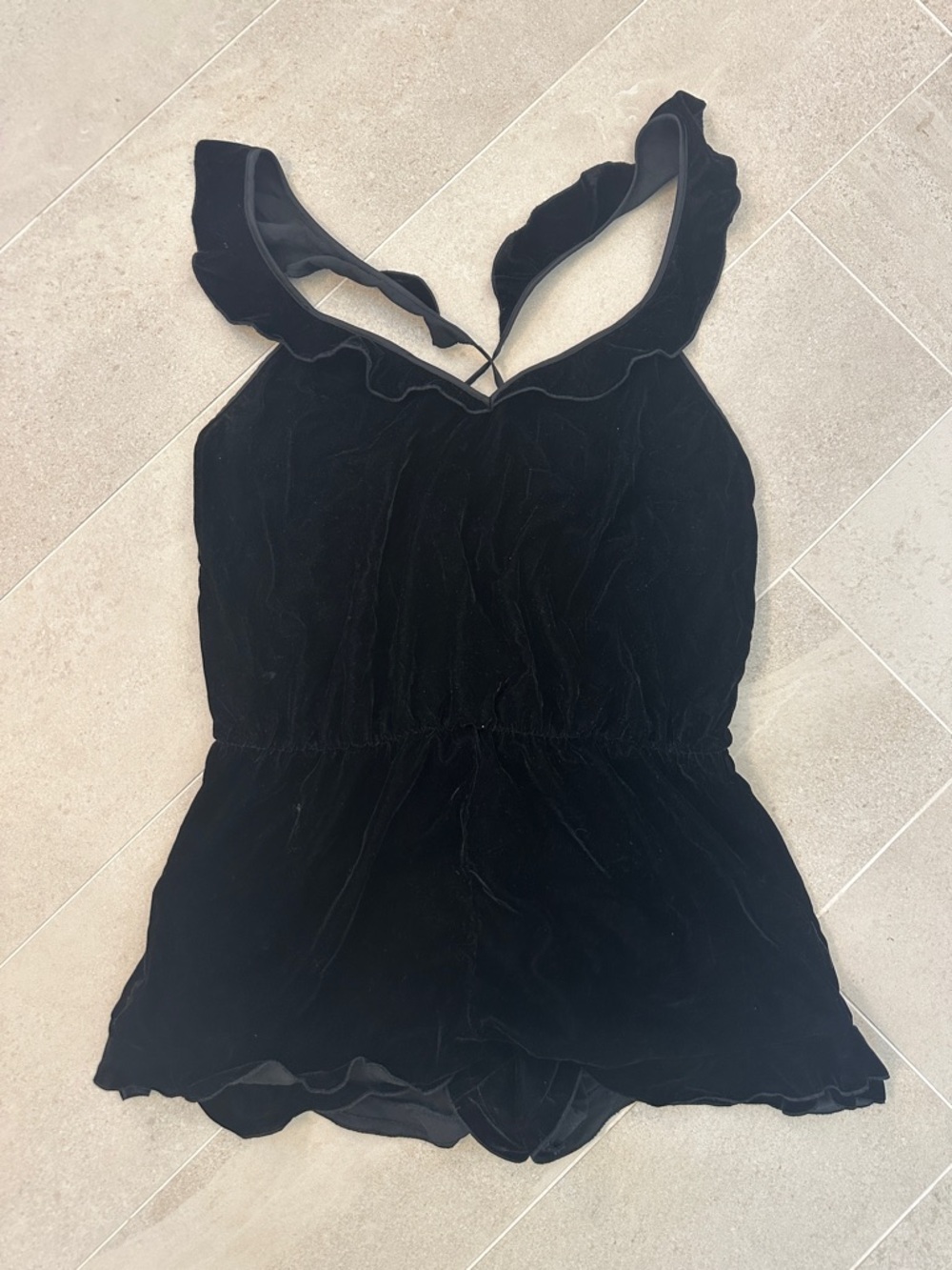 Victoria’s Secret Black Velvet Romper